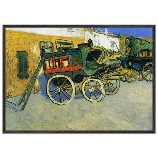 The Tarascon Diligence - Vincent van Gogh 70x100 cm / 28x40 inches Framed Art Print – Black Wooden Frame