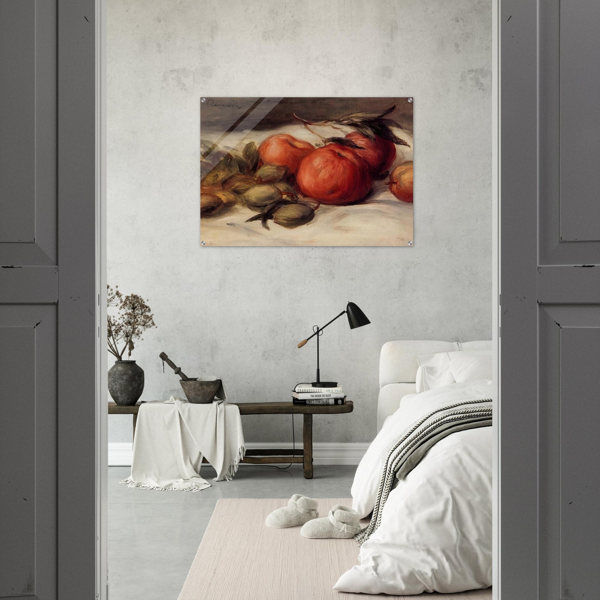 Still Life with Apples and Almonds - Pierre-Auguste Renoir Acrylic Print - 70x100 cm / 28x40″ inches