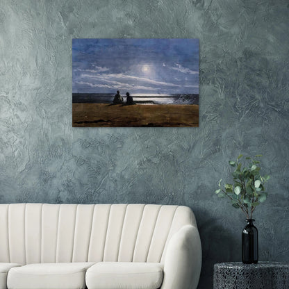 MOONLIGHT - Winslow Homer Brushed Aluminum Print - 70x100 cm / 28x40 inches | Winslow Homer Aluminum Print | Winslow Homer Prints