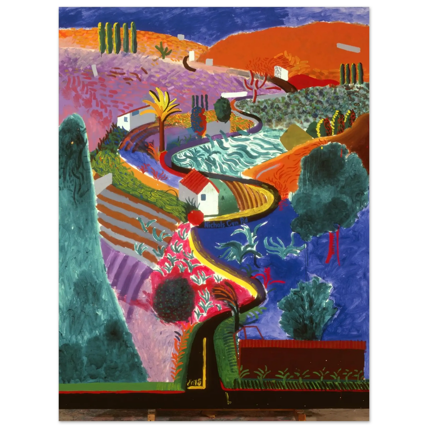 David Hockney - David Hockney Wall art - 21x29.7 cm / 8x12" - Premium Wooden Framed Poster With Fine Art Paper - White frame