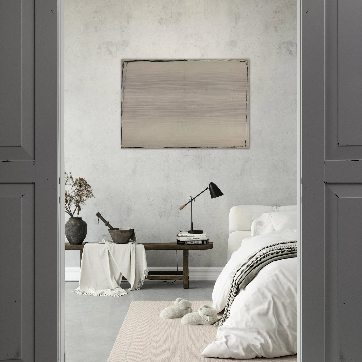 Drawing 24.4.60 - 1960 - Bob Law Brushed Aluminum Print - 70x100 cm / 28x40 inches | Bob Law Aluminum Print | Bob Law Prints