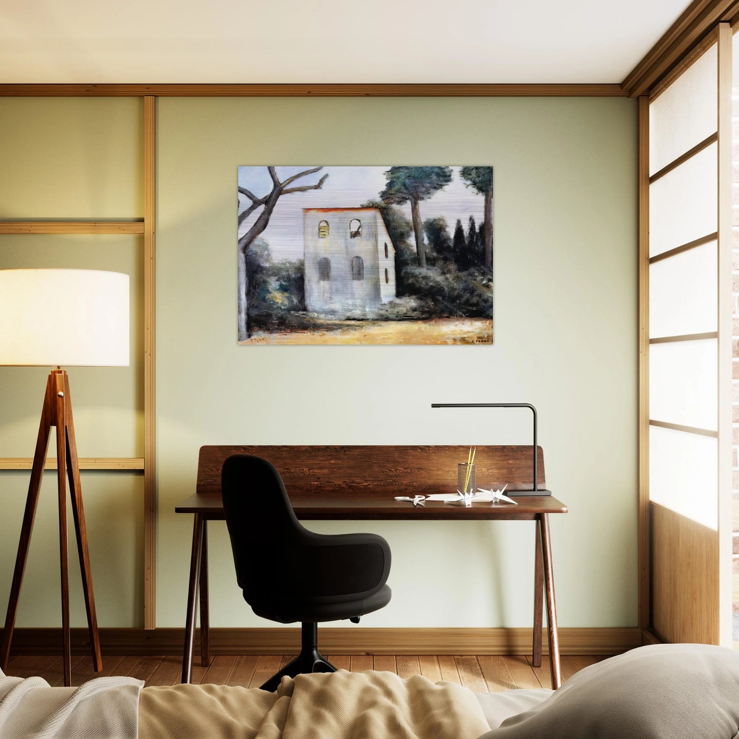 LA CASA ABBANDONATA 1930 - Carlo Carra Brushed Aluminum Print - 70x100 cm / 28x40 inches | Carlo Carra Aluminum Print | Carlo Carra Prints