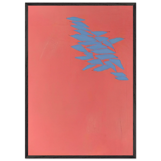 Untitled Blue Red - 1973 - Robert Goodnough 70x100 cm / 28x40 inches Framed Art Print – Black Wooden Frame