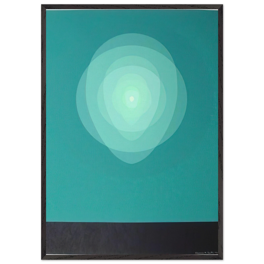 Teal Mandala - 1969 - Clarence Holbrook Carter 70x100 cm / 28x40 inches Framed Art Print – Black Wooden Frame