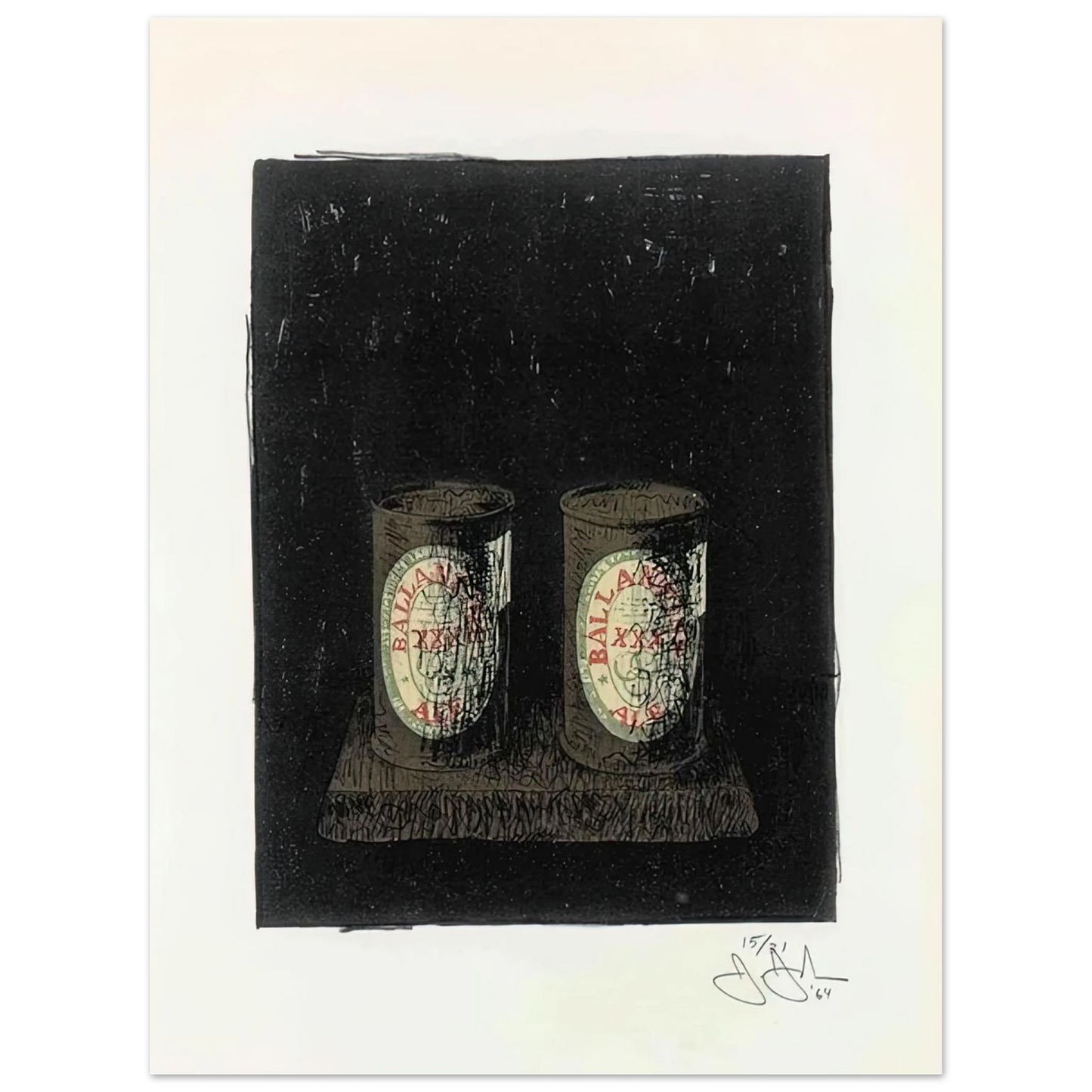 Jasper Johns - ALE CANS 1964 1  75x100 cm / 30x40inches Fine Art Poster
