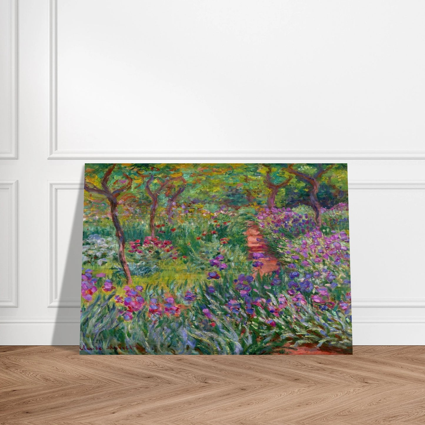 The Iris Garden at Giverny - claude monet Brushed Aluminum Print - 70x100 cm / 28x40 inches | claude monet Aluminum Print | claude monet Prints