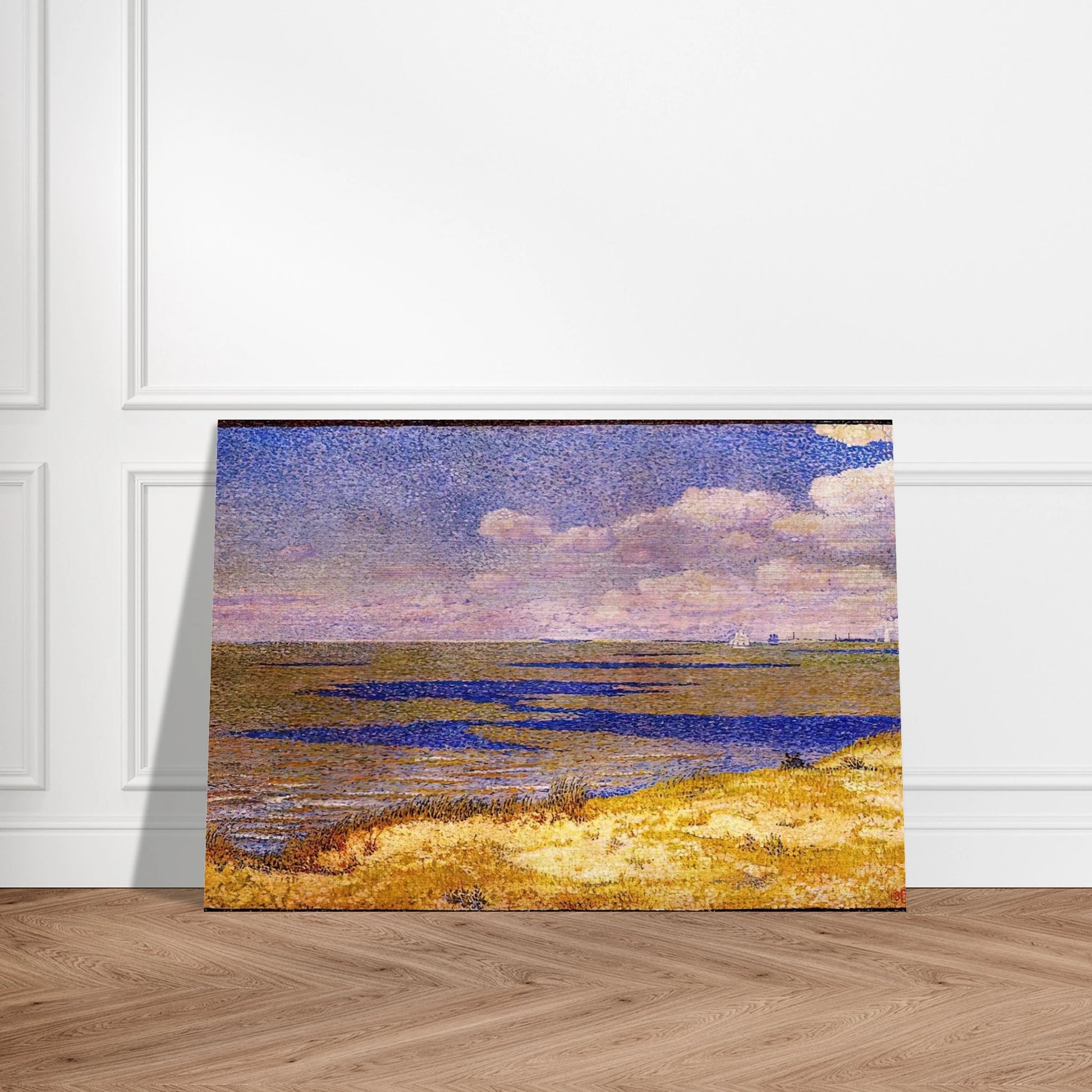 VIEW OF THE RIVER SCHELDT 1893 - Theo van Rysselberghe Brushed Aluminum Print - 70x100 cm / 28x40 inches | Theo van Rysselberghe Aluminum Print | Theo van Rysselberghe Prints