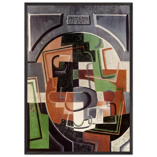 STILL LIFE ON PLAQUE 1917 - Juan Gris 70x100 cm / 28x40 inches Framed Art Print – Black Wooden Frame