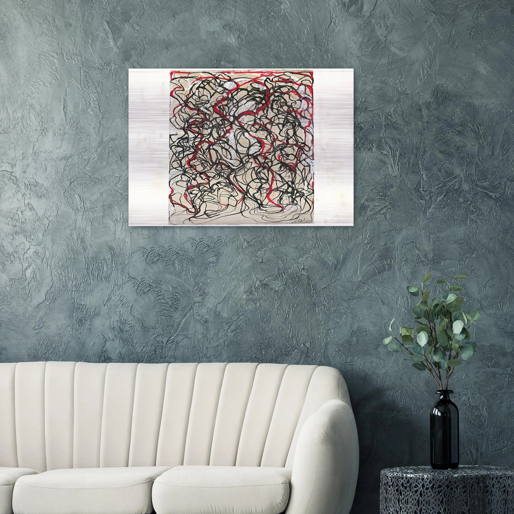 Letter with Red - 2009 - Brice Marden Brushed Aluminum Print - 70x100 cm / 28x40 inches | Brice Marden Aluminum Print | Brice Marden Prints