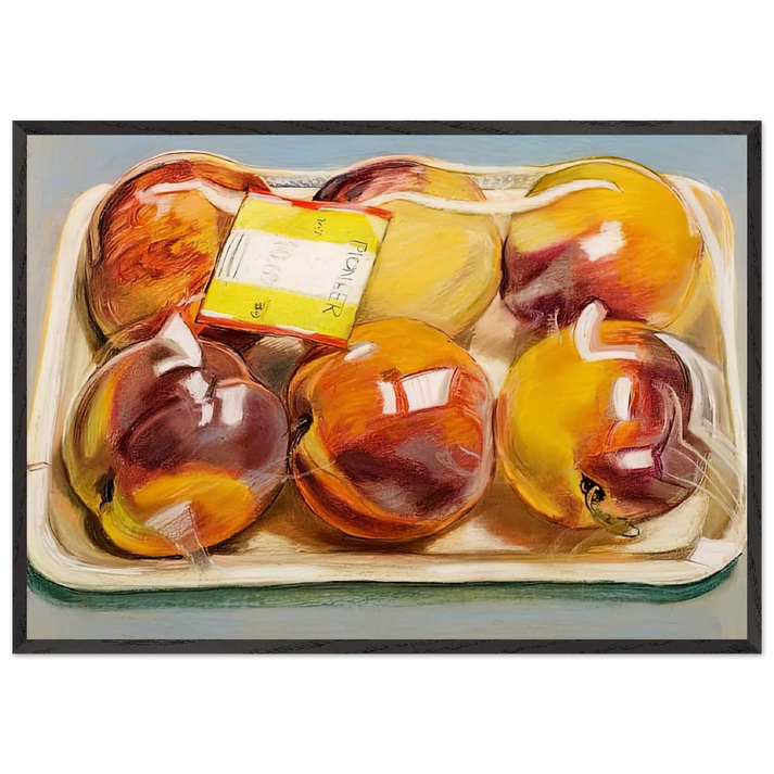 PEACHES 1971 - Janet Fish 70x100 cm / 28x40 inches Framed Art Print – Black Wooden Frame