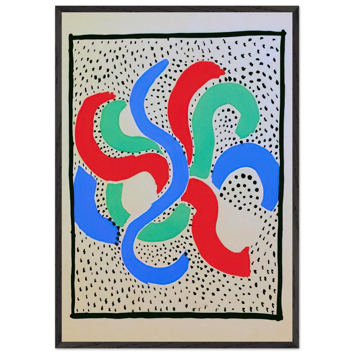 COMPOSITION 28 - Sonia Delaunay 70x100 cm / 28x40 inches Framed Art Print – Black Wooden Frame