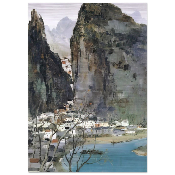 Scenery of Guilin - 1973 - Wu Guanzhong Brushed Aluminum Print - 70x100 cm / 28x40 inches | Wu Guanzhong Aluminum Print | Wu Guanzhong Prints
