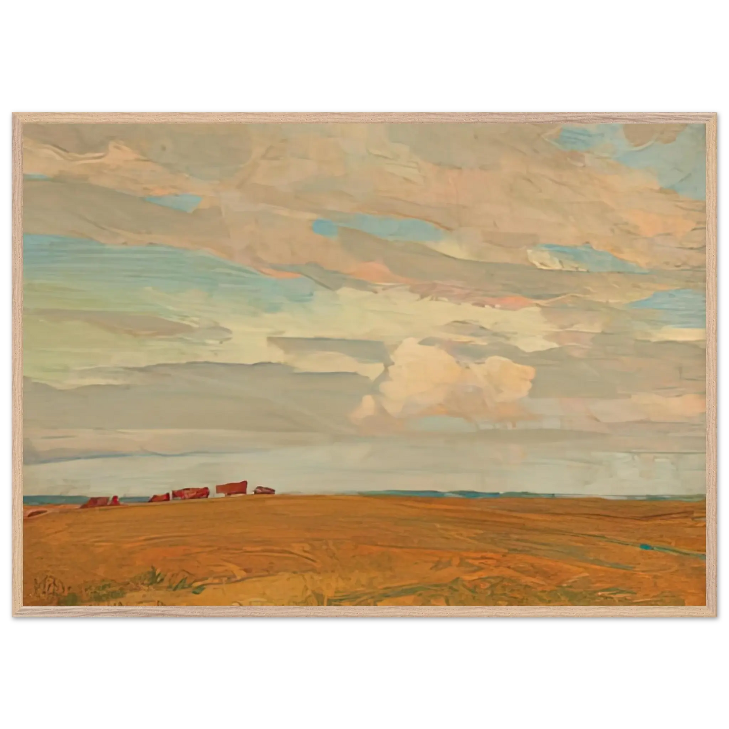Maynard Dixon - PRAIRIE SAND HILL CAMP MAY 1921 1921 Wall art - 28x43  cm / XL (11x17 Inches) - Premium Wooden Framed Poster With Fine Art Paper - Wood frame