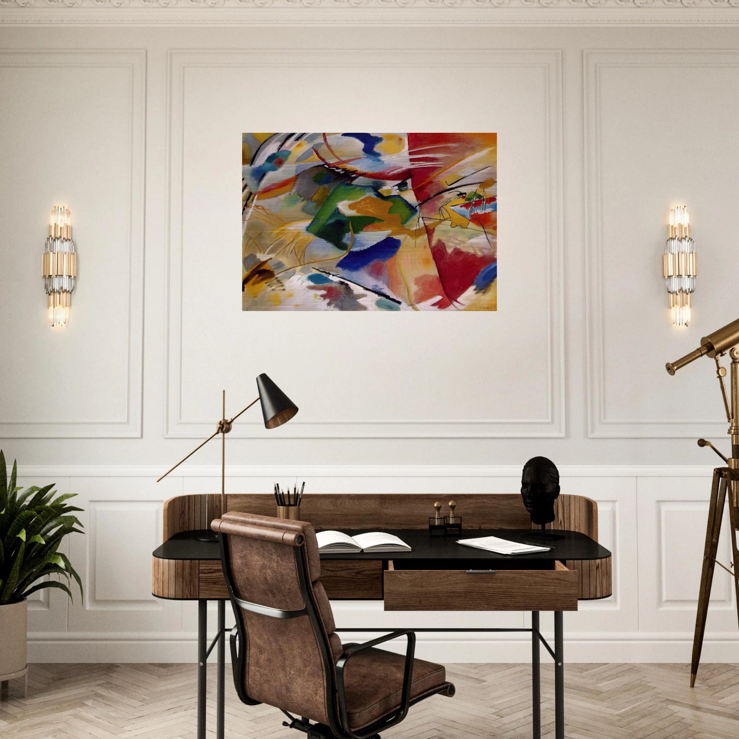PAINTING WITH GREEN CENTER 1913 - Wassily Kandinsky Brushed Aluminum Print - 70x100 cm / 28x40 inches | Wassily Kandinsky Aluminum Print | Wassily Kandinsky Prints