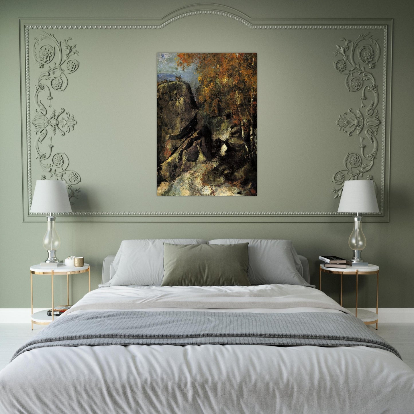 Rock in the Forest of Fontainbleau - Paul Cézanne Brushed Aluminum Print - 70x100 cm / 28x40 inches | Paul Cézanne Aluminum Print | Paul Cézanne Prints