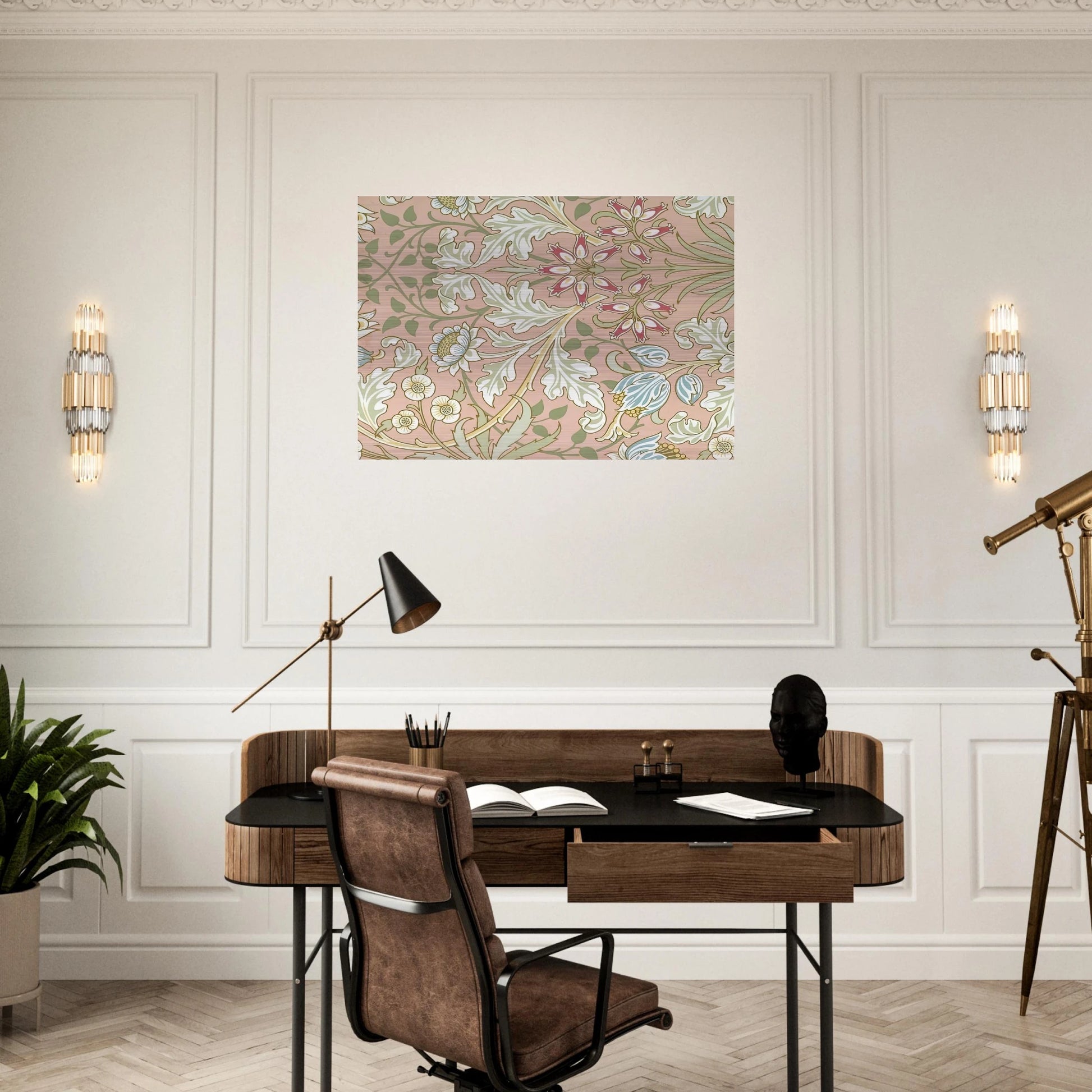 WALLPAPER HYACINTH PATTERN 480 1917 - William Morris Brushed Aluminum Print - 70x100 cm / 28x40 inches | William Morris Aluminum Print | William Morris Prints