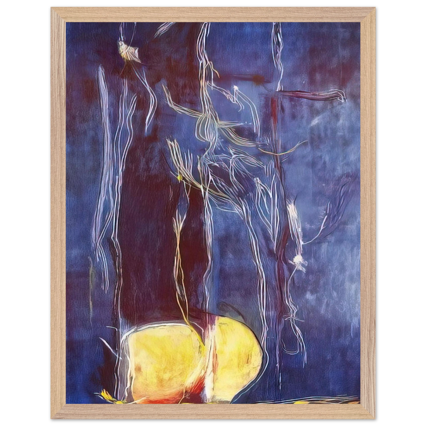 Helen Frankenthaler - All About Blue - 1994 Wall art - A2 (42 x 59.4  cm) - Premium Wooden Framed Poster With Fine Art Paper-canvas - White frame