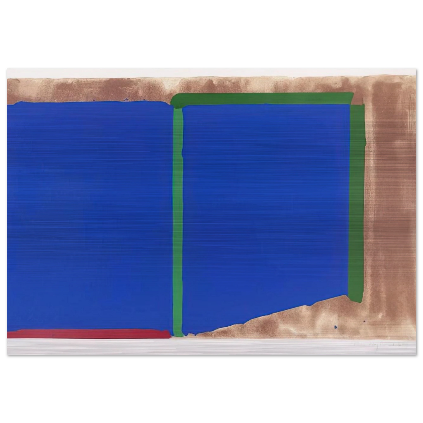 Blues, Greens - 1969 - John Hoyland Brushed Aluminum Print - 70x100 cm / 28x40 inches | John Hoyland Aluminum Print | John Hoyland Prints