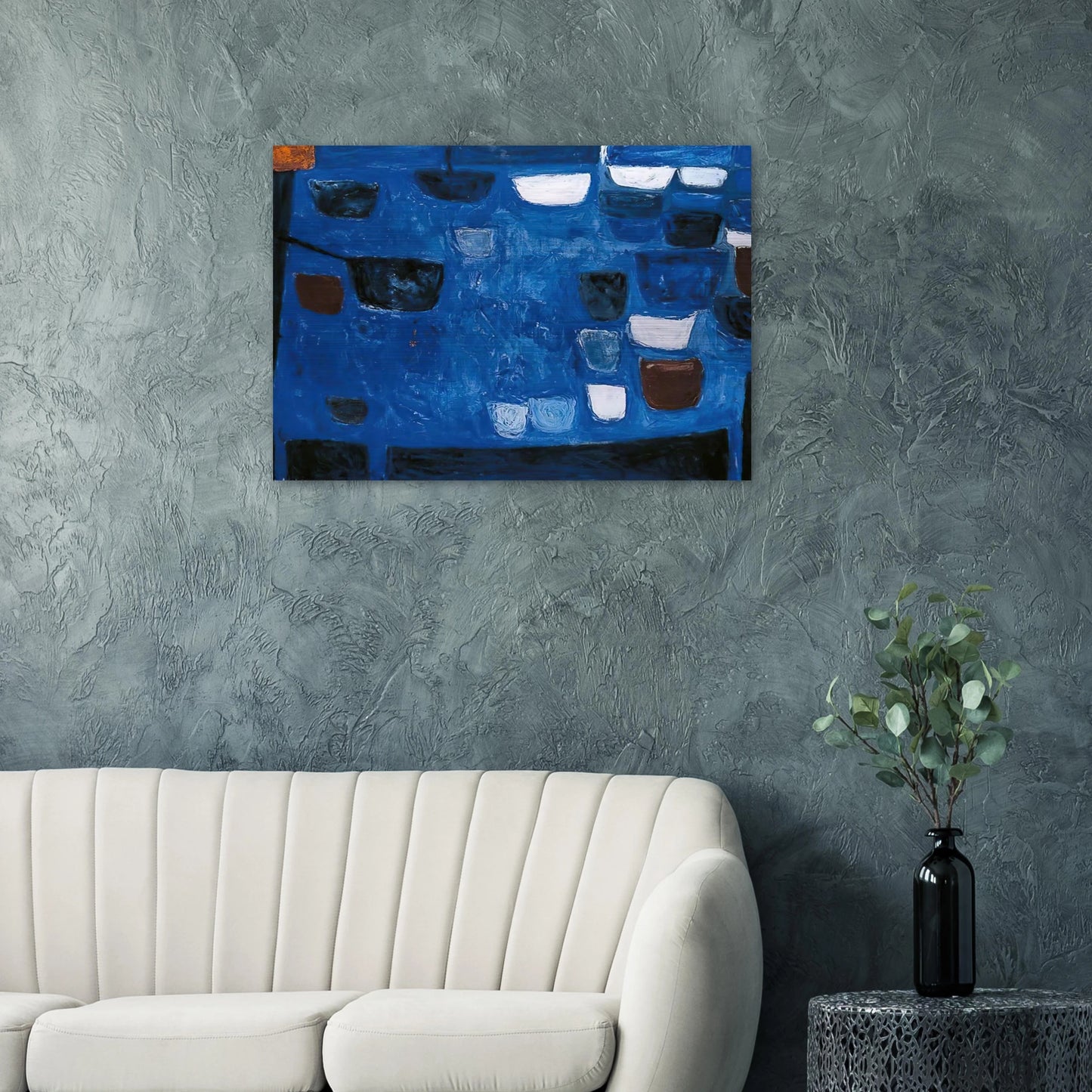 Blue Still Life - 1957 - William Scott Brushed Aluminum Print - 70x100 cm / 28x40 inches | William Scott Aluminum Print | William Scott Prints