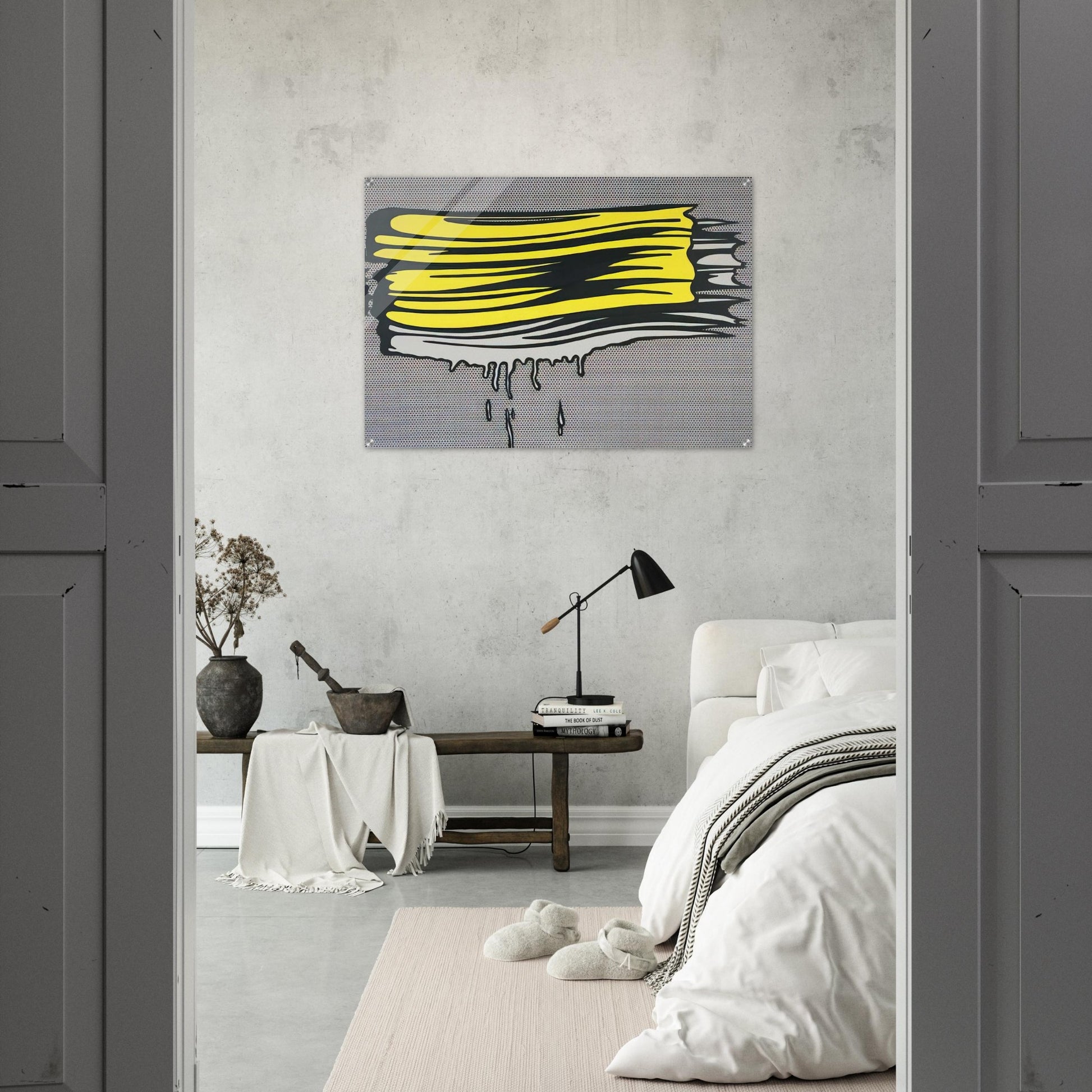 YELLOW AND WHITE BRUSHSTROKES 1965 - Roy Lichtenstein Acrylic Print - 70x100 cm / 28x40″ inches