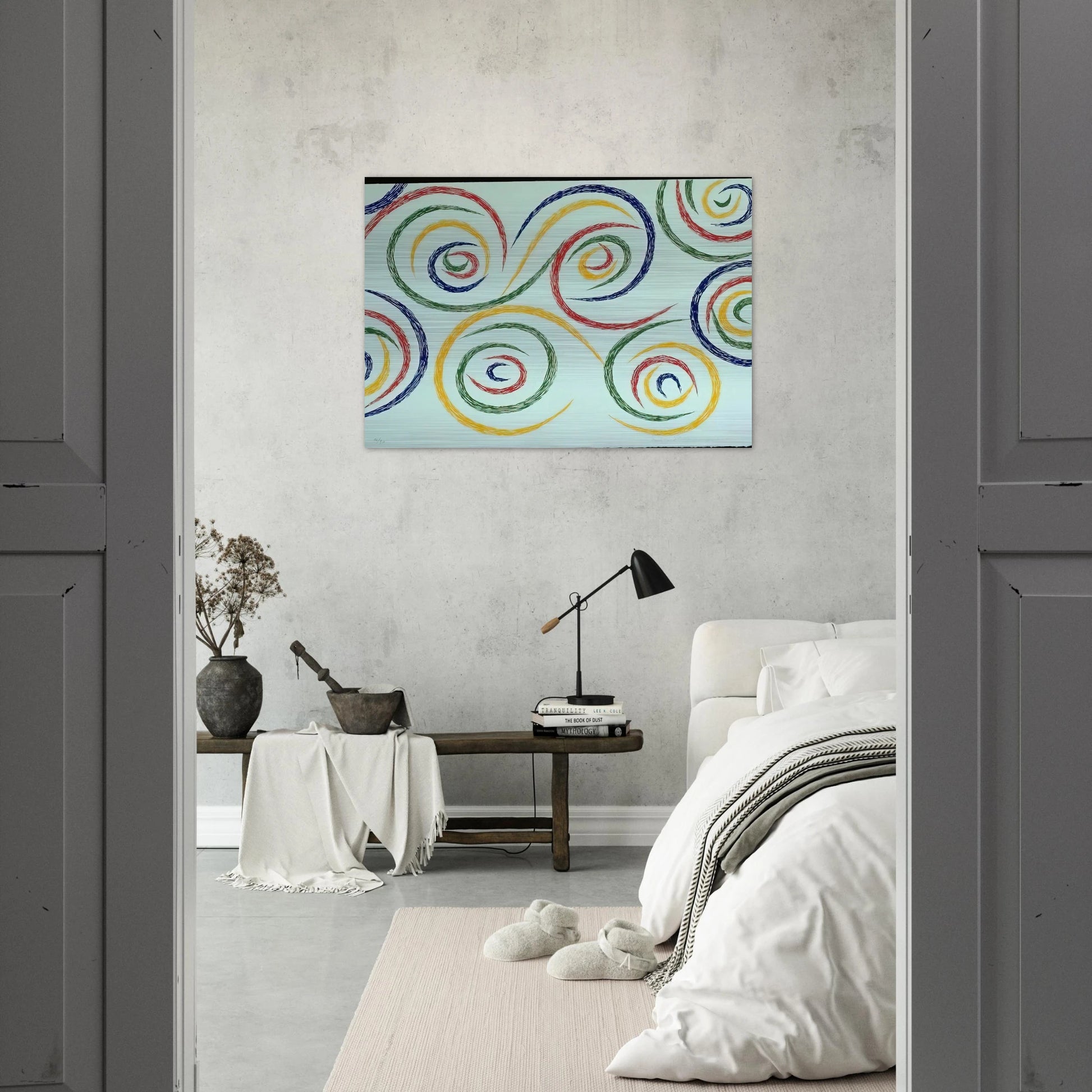 Cercles du Matin - 1992 - Piero Dorazio Brushed Aluminum Print - 70x100 cm / 28x40 inches | Piero Dorazio Aluminum Print | Piero Dorazio Prints