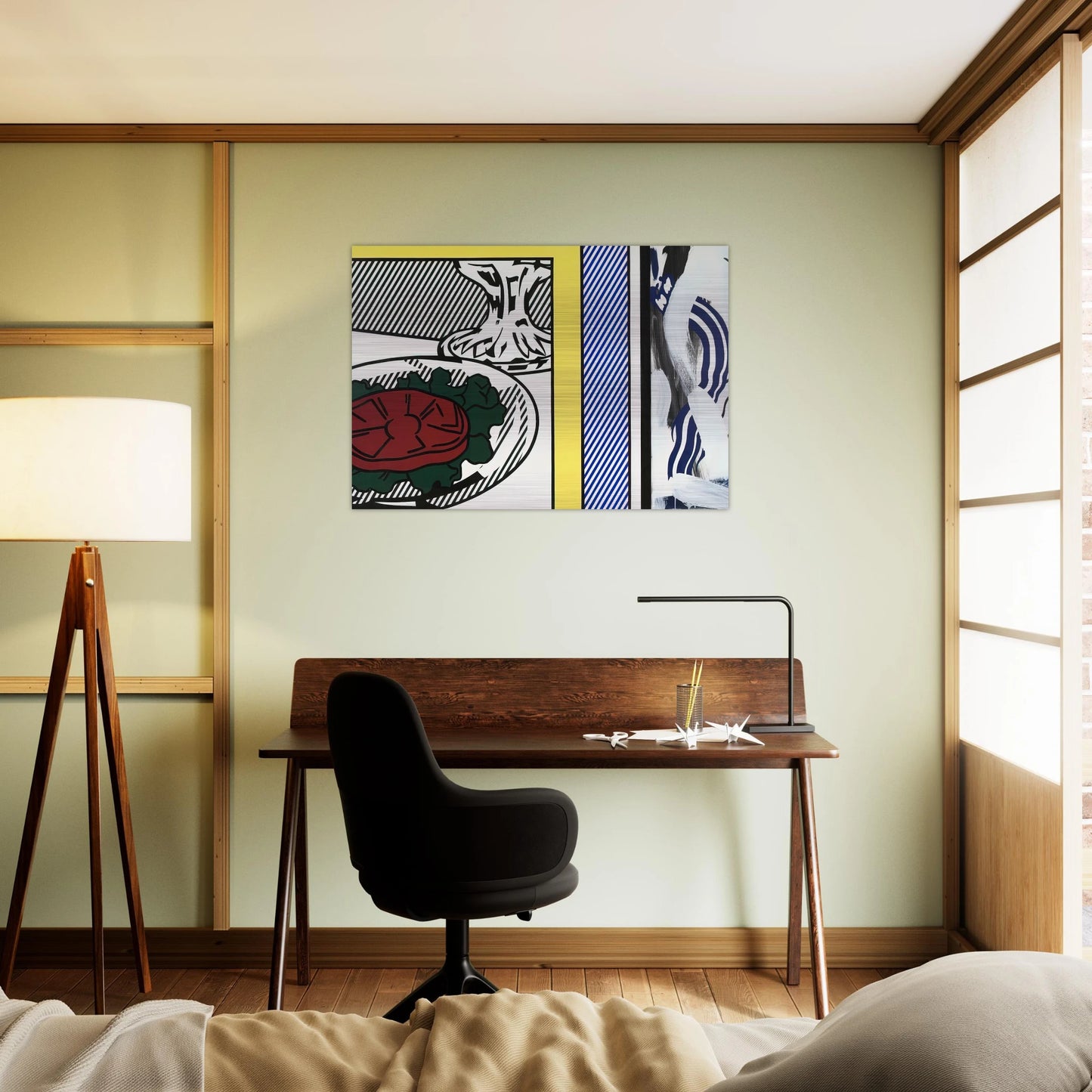 TOMATO AND ABSTRACTION 1982 - Roy Lichtenstein Brushed Aluminum Print - 70x100 cm / 28x40 inches | Roy Lichtenstein Aluminum Print | Roy Lichtenstein Prints
