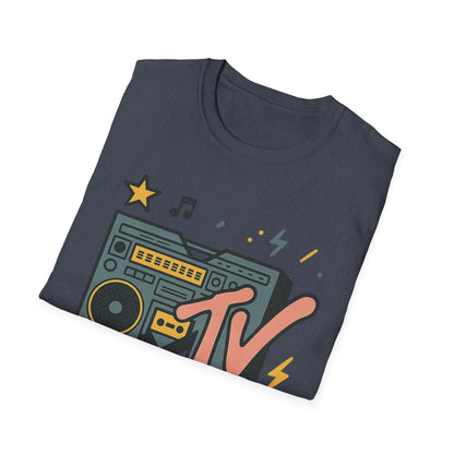 Retro MTV Vintage Luipaardprint Muziek Televisie Grafisch T-shirt 80s 90s Throwback Unisex Band Shirt Dierenprint Rockstijl T-Shirt