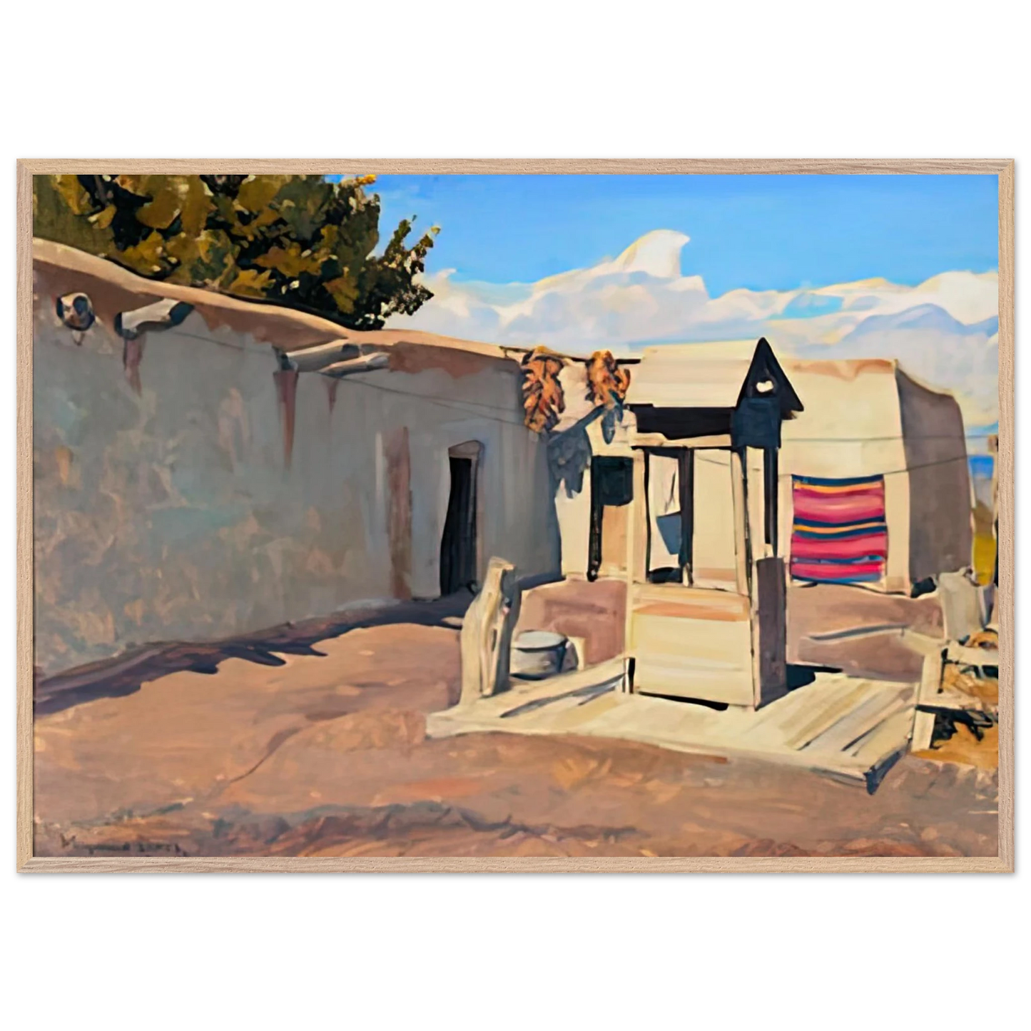 Maynard Dixon - OLD PATIO 1931 Wall art - A2 (42 x 59.4  cm) - Premium Wooden Framed Poster With Fine Art Paper-canvas - White frame