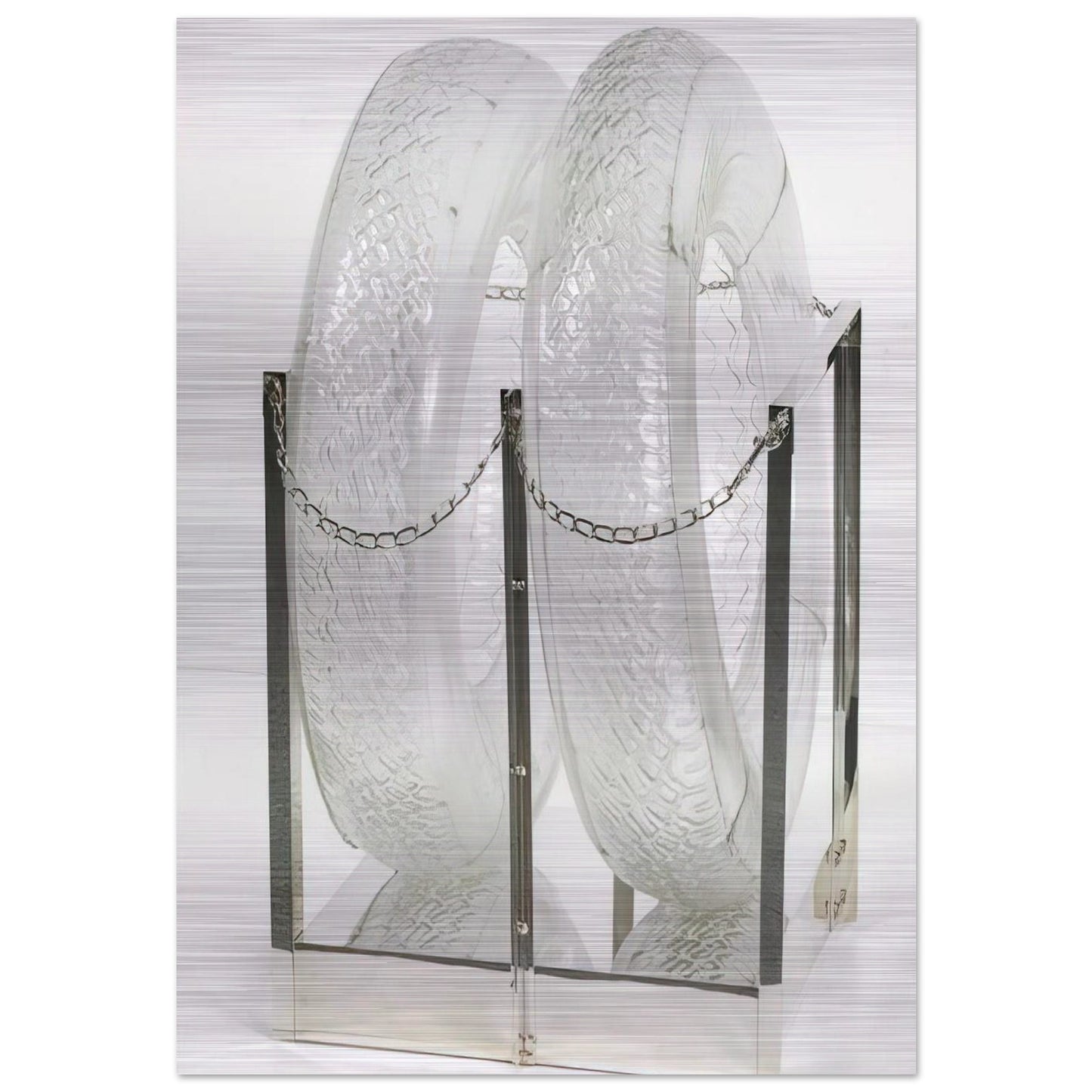 UNTITLED GLASS TIRES 1997 - Robert Rauschenberg Brushed Aluminum Print - 70x100 cm / 28x40 inches | Robert Rauschenberg Aluminum Print | Robert Rauschenberg Prints