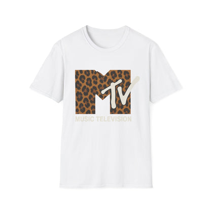 Vintage MTV Cheetah Print Grafisch T-Shirt Retro Muziek Televisie 80s 90s Throwback Band Shirt Unisex Dierenprint Rock Shirt
