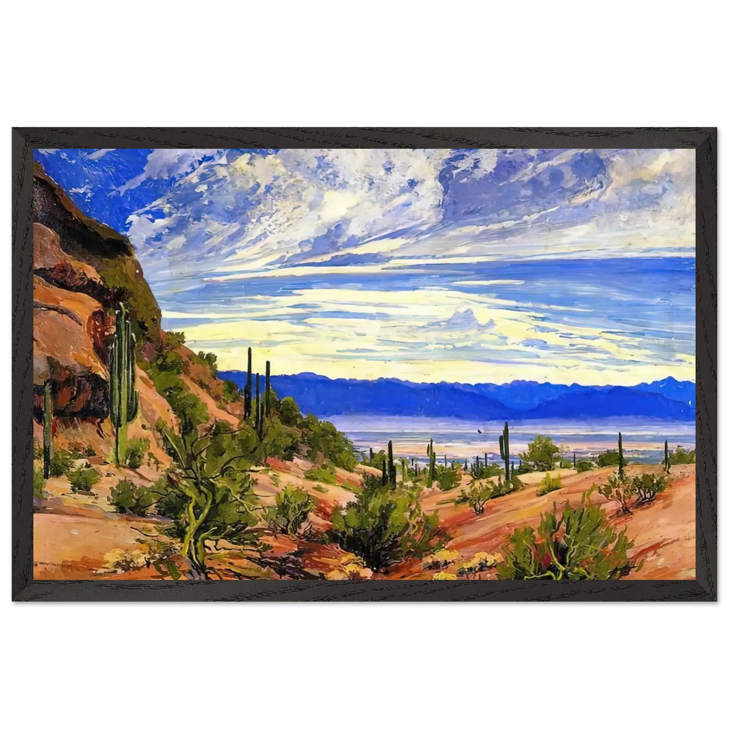 Maynard Dixon - WASHOE WICKIUP 1919 Wall art - 70x100 cm / 28x40 Inches - Premium Wooden Framed Poster With Fine Art Paper - White frame