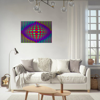 Vega 200 - 1968 - Victor Vasarely Brushed Aluminum Print - 70x100 cm / 28x40 inches | Victor Vasarely Aluminum Print | Victor Vasarely Prints