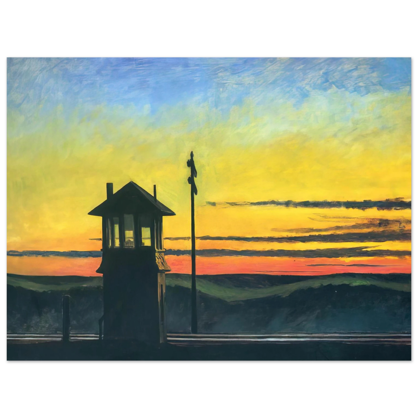 Edward Hopper - Railroad Sunset Fine Art Poster