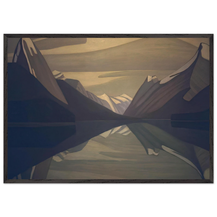 Maligne Lake Jasper Park - 1924 - Lawren Harris 70x100 cm / 28x40 inches Framed Art Print – Black Wooden Frame