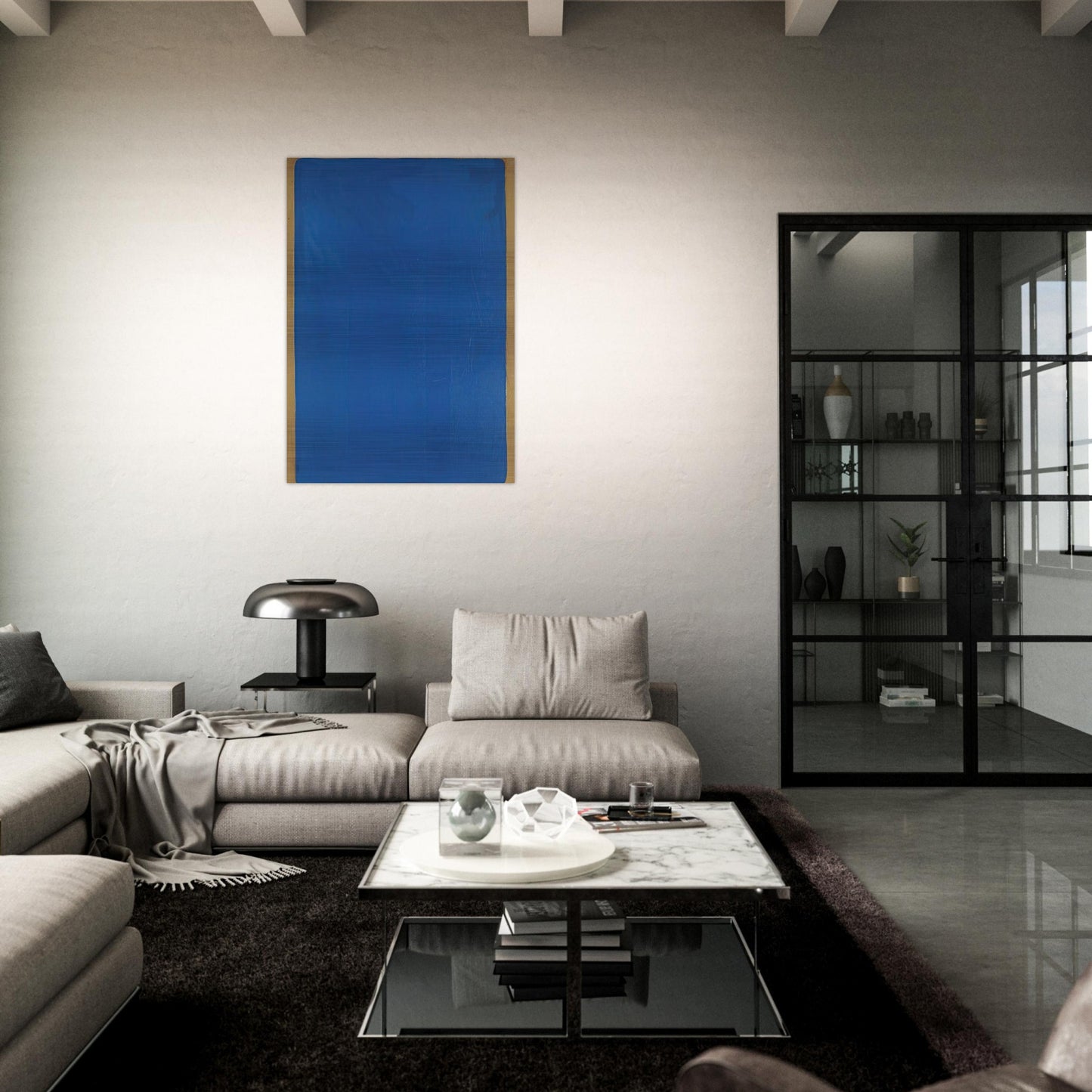 Monocromo blu - 1961 - Mario Schifano Brushed Aluminum Print - 70x100 cm / 28x40 inches | Mario Schifano Aluminum Print | Mario Schifano Prints