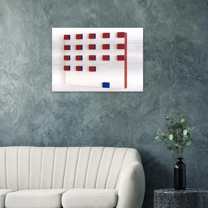 Relief in Red and Blue - 1956 - Lygia Pape Brushed Aluminum Print - 70x100 cm / 28x40 inches | Lygia Pape Aluminum Print | Lygia Pape Prints