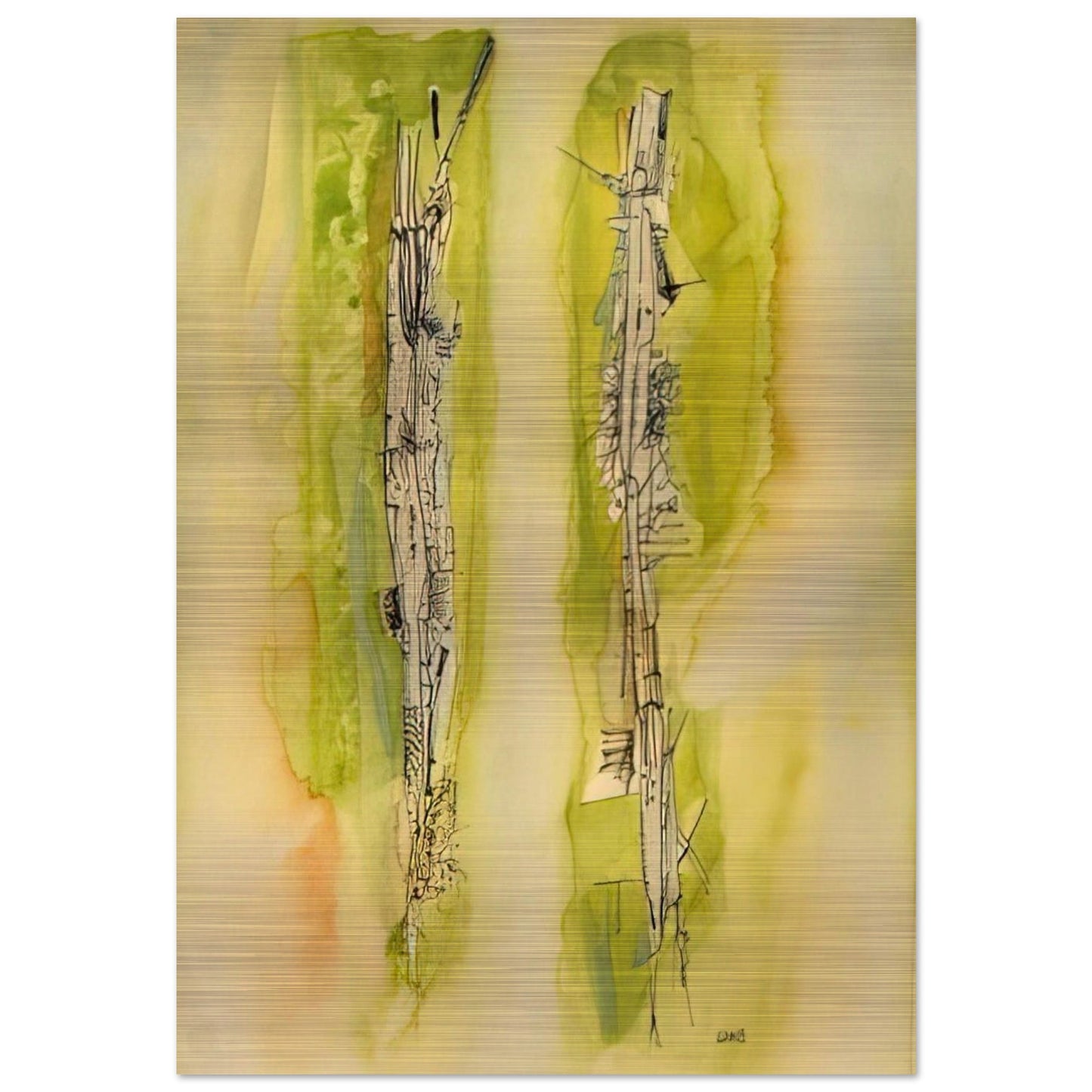 Untitled - 1940 - Wols Brushed Aluminum Print - 70x100 cm / 28x40 inches | Wols Aluminum Print | Wols Prints