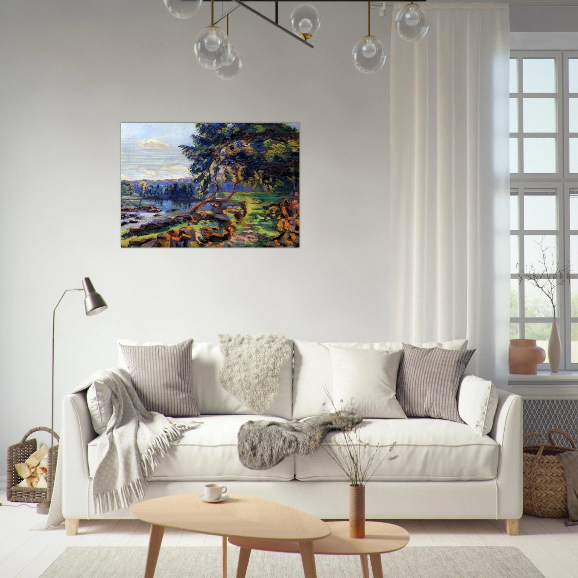 Les rapides a Genetin - 1900 - Armand Guillaumin Brushed Aluminum Print - 70x100 cm / 28x40 inches | Armand Guillaumin Aluminum Print | Armand Guillaumin Prints