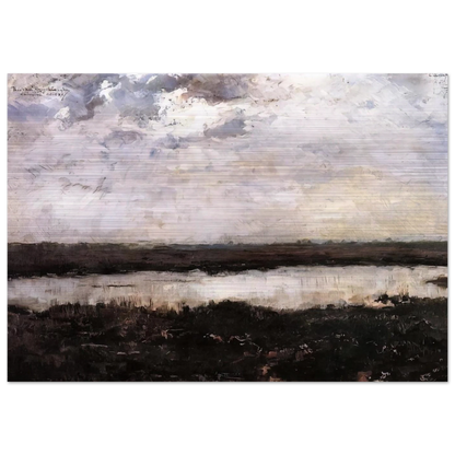 A POND IN CAMPINE 1884 - Theo van Rysselberghe Brushed Aluminum Print - 70x100 cm / 28x40 inches | Theo van Rysselberghe Aluminum Print | Theo van Rysselberghe Prints