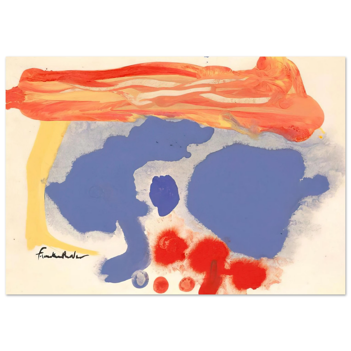 Helen Frankenthaler - Summerscene, Provincetown - 1961 Wall art - 21x29.7 cm / 8x12" - Fine Art Poster-canvas - -
