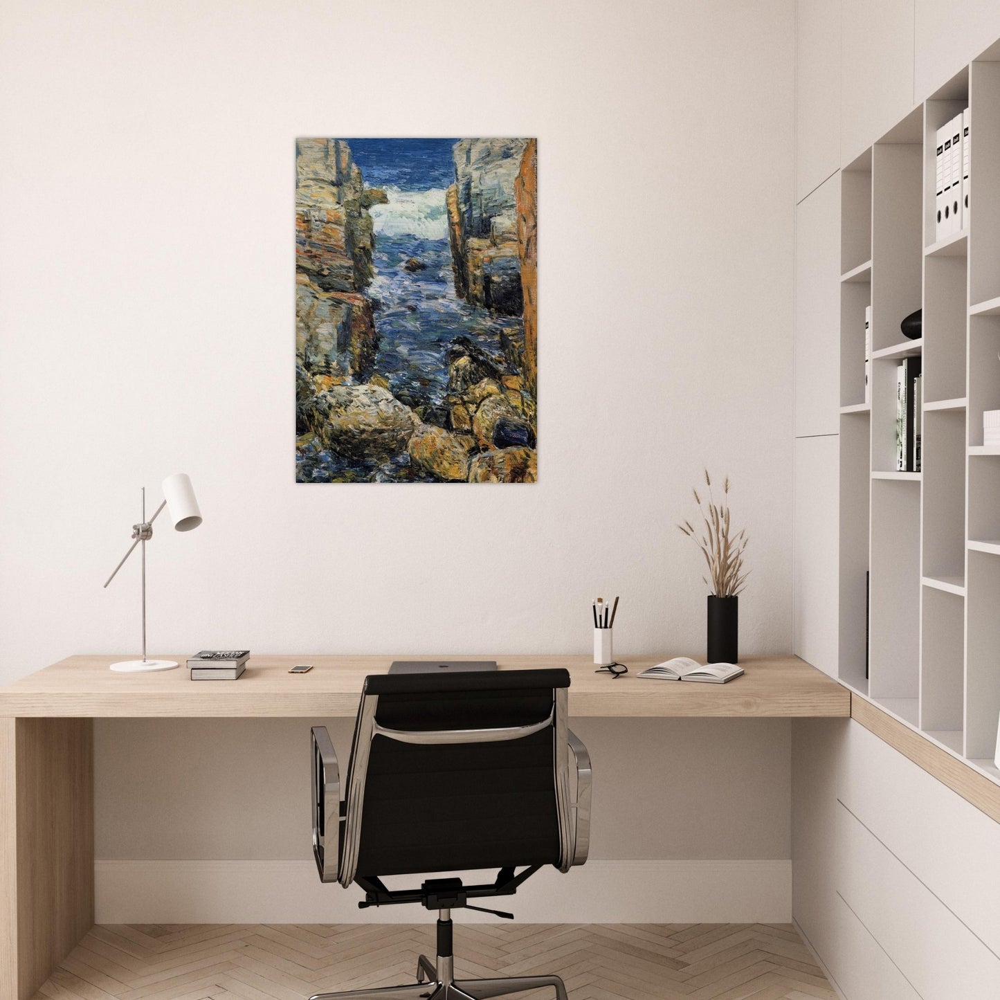 The South Gorge, Appledore, Isles of Shoals - Childe Hassam Brushed Aluminum Print - 70x100 cm / 28x40 inches | Childe Hassam Aluminum Print | Childe Hassam Prints