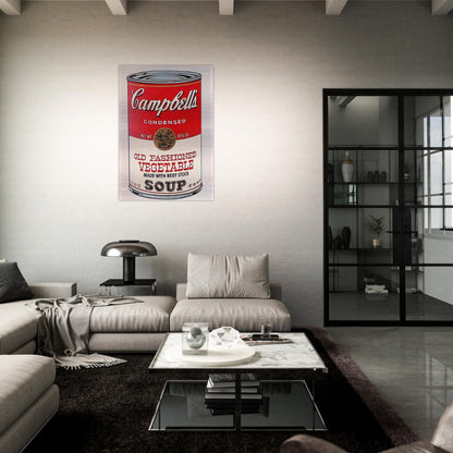 Campbell's Soup Can  Old Fashioned Vegetable  - Andy Warhol Brushed Aluminum Print - 70x100 cm / 28x40 inches | Andy Warhol Aluminum Print | Andy Warhol Prints