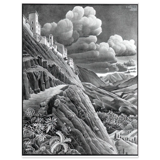 MC Escher - CASTROVALVA Wall Art - 21x29.7 cm / 8x12" - Fine Art Poster - -