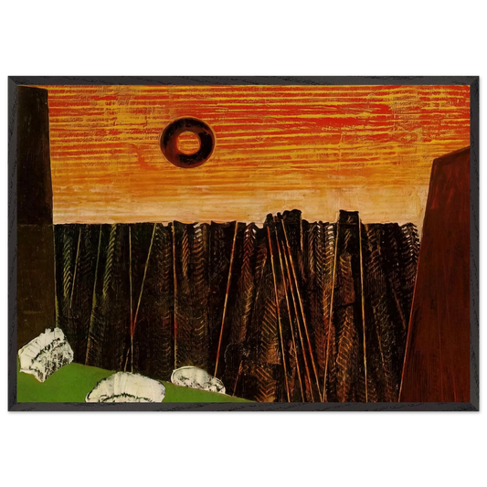 Fishbone Forest - Max Ernst 70x100 cm / 28x40 inches Framed Art Print – Black Wooden Frame