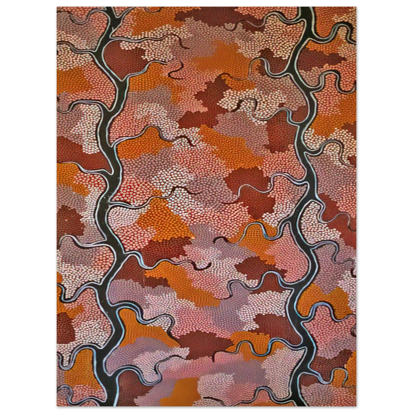 Clifford Possum Tjapaltjarri - Lightning Dreaming - 1989  75x100 cm / 30x40inches Fine Art Poster