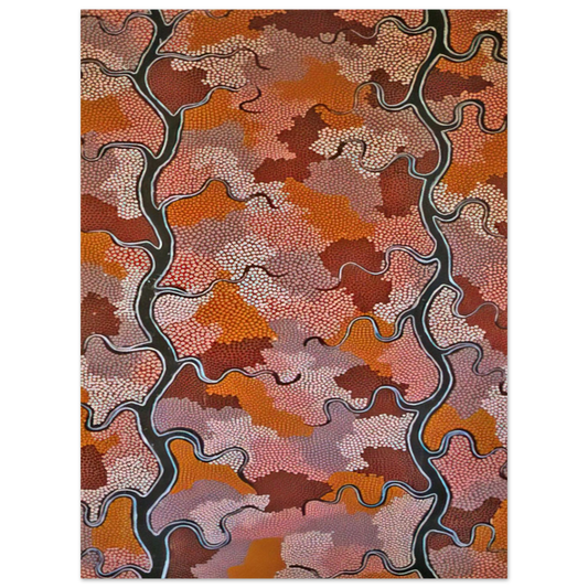 Clifford Possum Tjapaltjarri - Lightning Dreaming - 1989  75x100 cm / 30x40inches Fine Art Poster