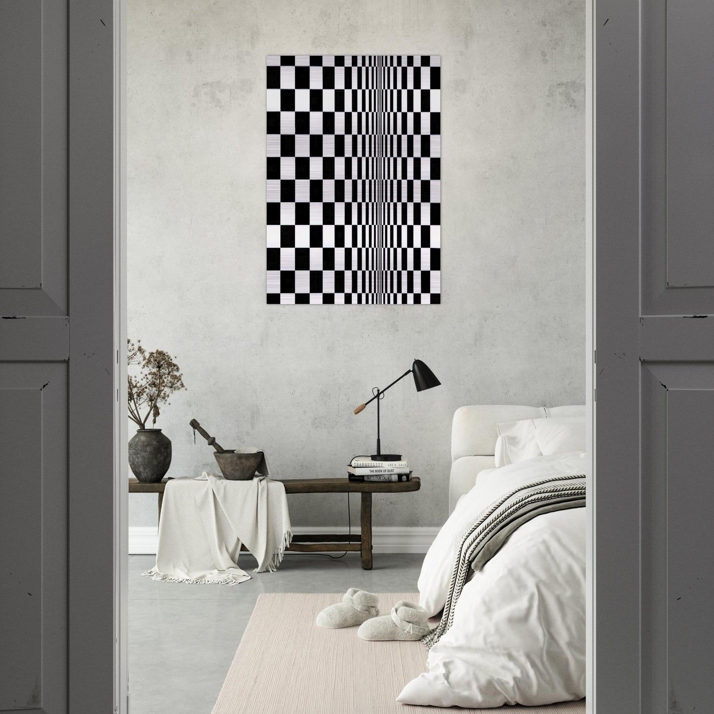 MOVEMENT IN SQUARES 1961 - Bridget Riley Brushed Aluminum Print - 70x100 cm / 28x40 inches | Bridget Riley Aluminum Print | Bridget Riley Prints