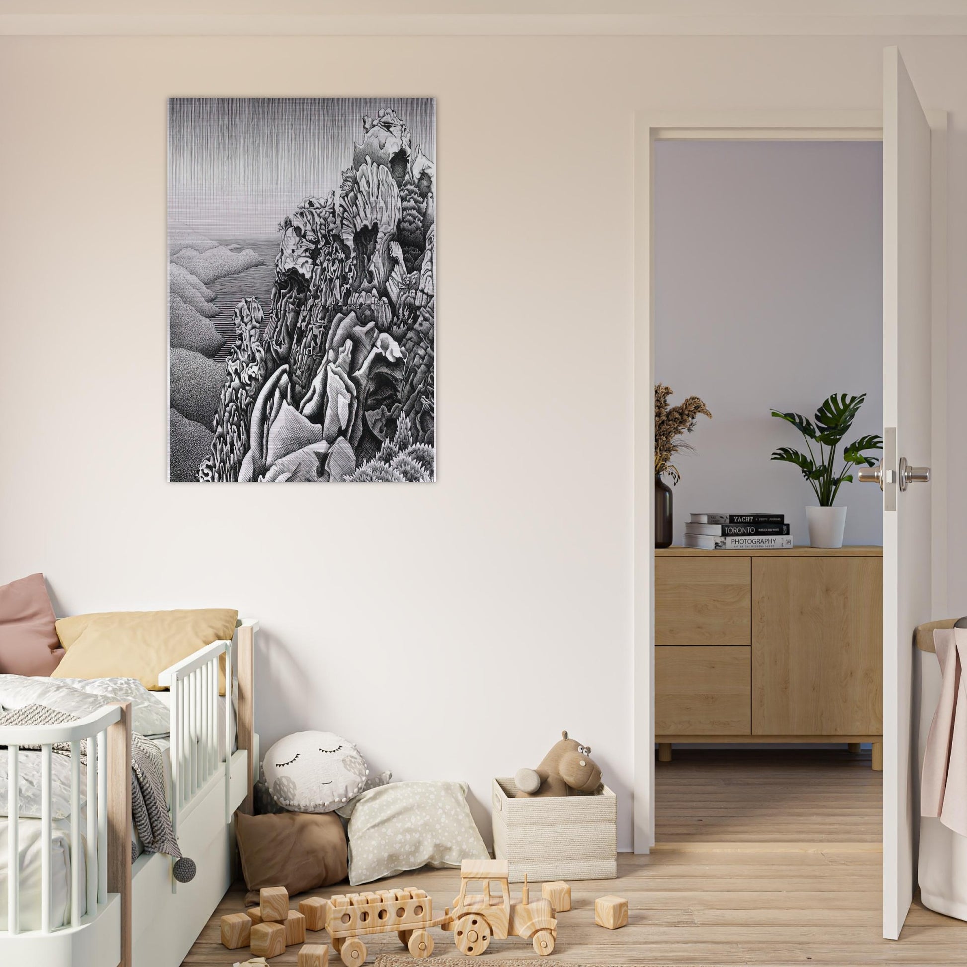 CALANQUES DE PIANA - MC Escher Brushed Aluminum Print - 70x100 cm / 28x40 inches | MC Escher Aluminum Print | MC Escher Prints | Maurits Cornelis Escher Prints