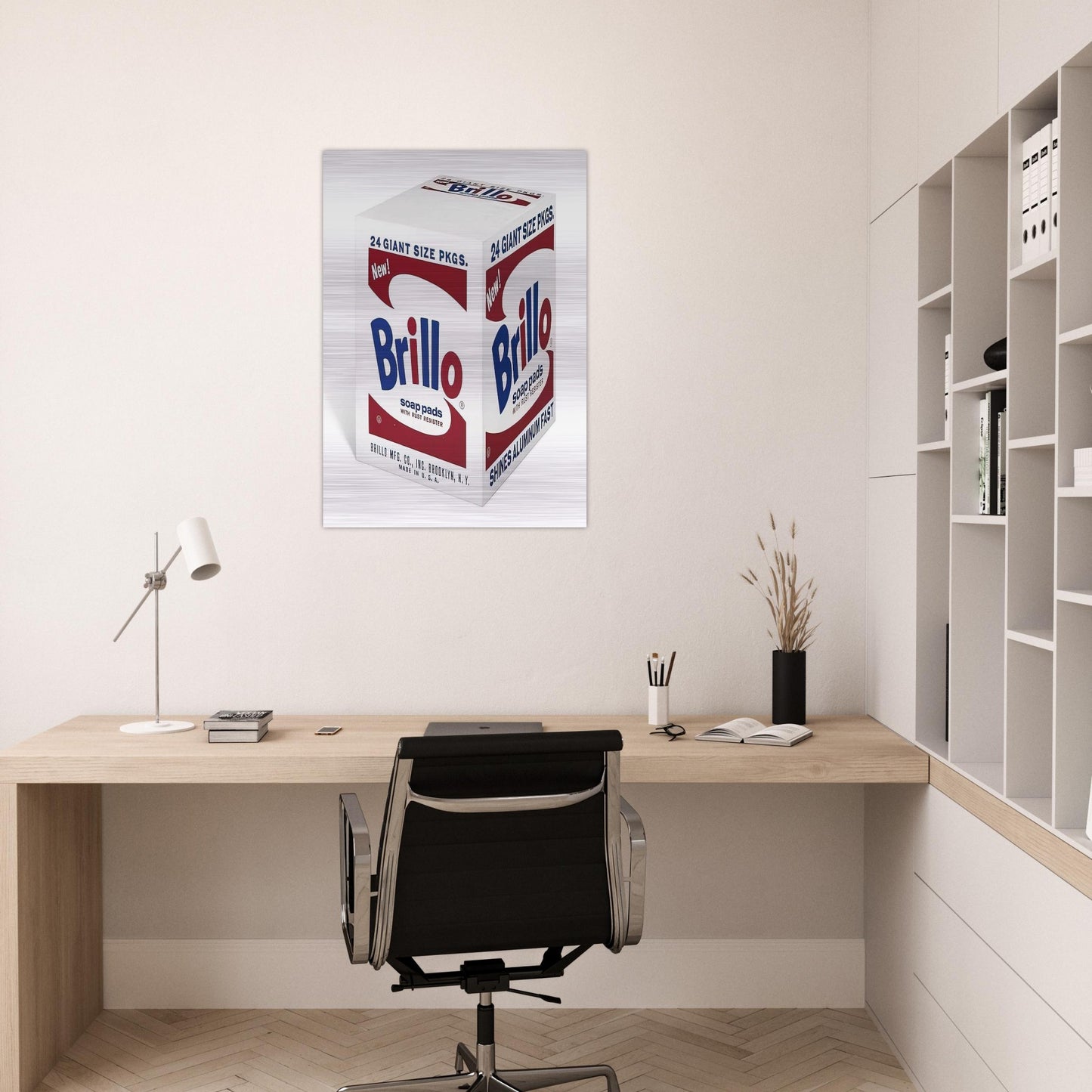 Brillo Soap Pads - Andy Warhol Brushed Aluminum Print - 70x100 cm / 28x40 inches | Andy Warhol Aluminum Print | Andy Warhol Prints