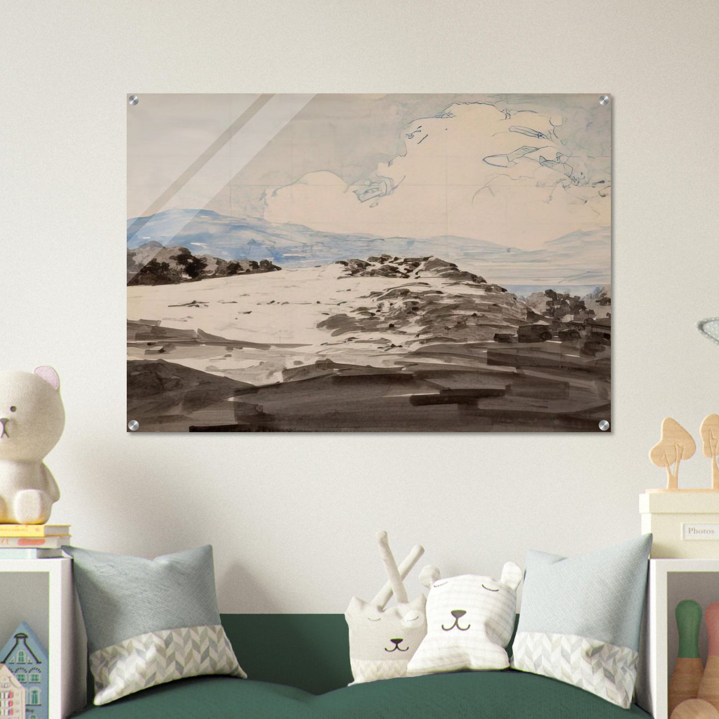 Sheep Pasture, Cornish, New Hampshire - Maxfield Parrish Acrylic Print - 70x100 cm / 28x40″ inches